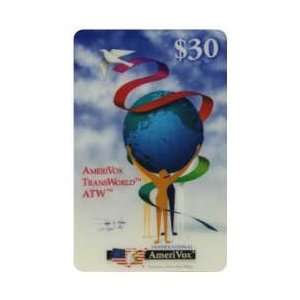 Collectible Phone Card $30. International TransWorld (Verticle) World 