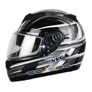 Vega V Tune Black Orbit Graphic Large Snow Full Face Bluetooth Helmet