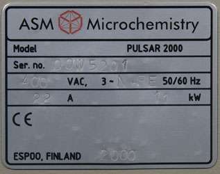 ASM Pulsar 2000 ALCVD Atomic Layer CVD Reactor 200mm  