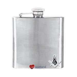   6oz Stainless Steel Masonic G Square & Compass: Patio, Lawn & Garden