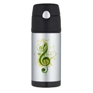    Thermos Travel Water Bottle Green Treble Clef: Everything Else