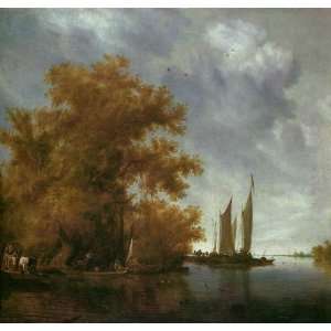  Hand Made Oil Reproduction   Salomon van Ruysdael   24 x 