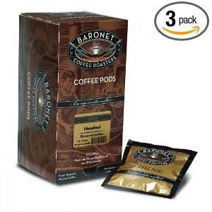 Baronet Coffee Decaf Hazelnut Mega (12 g) Coffee Pods, 16 Count Pods 