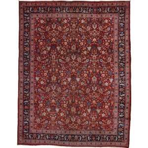   138 Red Persian Hand Knotted Wool Birjand Rug: Furniture & Decor
