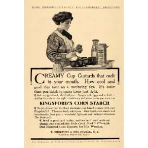  1909 Ad T Kingsford Son Corn Starch Creamy Cup Custard 