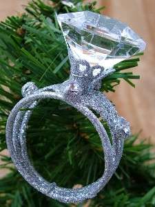 Bridal Diamond Wedding Ring Favor Christmas Ornament  