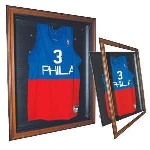  Basketball Cabinet Style Jersey Display Case, Brown 