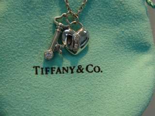 Tiffany & Co. Platinum and Diamond Heart & Key Necklace  