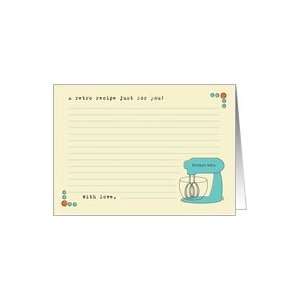  Retro Recipe Aqua Fun Vintage Look Card Health & Personal 