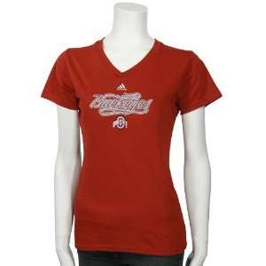  adidas Ohio State Buckeyes Scarlet Ladies Classic Logo T 