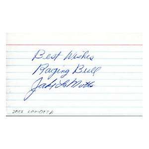  Jack LaMotta Raging Bull Autographed / Signed 3x5 Card 