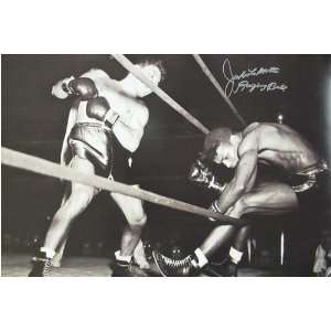  Jake LaMotta Autographed Picture   20x30   (knocking Sugar 
