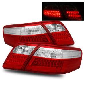 com 07 08 Toyota Camry Red/Clear LED Tail Lights (Will Not Fit Hybrid 
