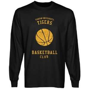  Towson Tigers Club Long Sleeve T Shirt   Black Sports 