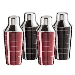 Pin Striped Mini Cocktail Shakers, Set of Four
