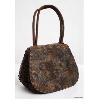GIORGIO ARMANI Brown Hard Resin and Crochet Little Handbag  