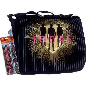   Jonas Brothers Messenger Bag Black + Folders & Pencils: Toys & Games