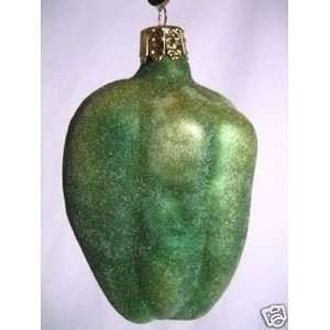 German Glass Christborn Christmas Ornament GREEN PEPPER 