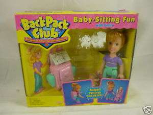 GALOOB BACKPACK CLUB Baby Sitting Fun 90s Rare DOLL Toy  