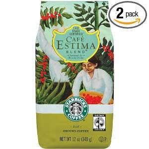 Starbucks Café Estima, Bold, Fair Trade Ground Coffee, 12 Ounce Bags 