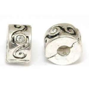  TOC BEADZ Stone Set Swirl Locking Clip 5mm Bead Jewelry