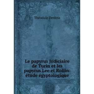 Le papyrus judiciaire de Turin et les papyrus Lee et Rollin Ã©tude 