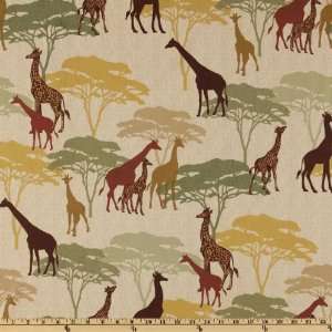  44 Wide African Beat Scenic Earth Fabric By The Yard 
