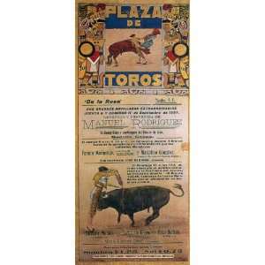  Plaza De Toros El Toreo Vintage Bullfighting Poster Manuel 