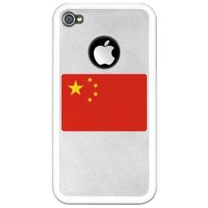   iPhone 4 or 4S Clear Case White Chinese China Flag HD: Everything Else