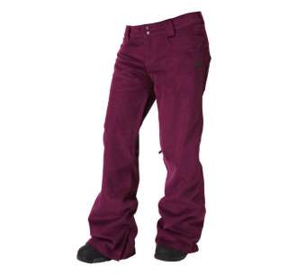 NEW 2012 DC Womens Alba Corduroy Snowboard Pants Dark Purple Slim 