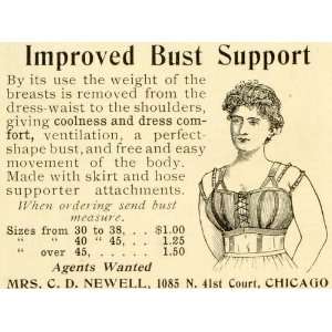  1899 Ad Improved Bust Breast Support Corset Bra C. D 