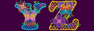 BUTTERFLY LACE 76 MACHINE FONT EMBROIDERY DESIGNS (AzEB  