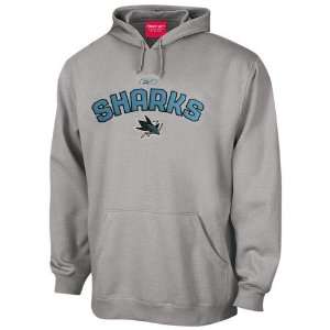  Reebok San Jose Sharks Ash Playbook Hoody Sweatshirt 
