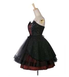 Black and red sleeveless gothic corset dress S, M, L, XL, XXL  