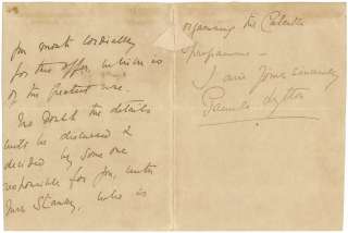 Pamela Lytton Winston Churchills lover signed letter   repaired 