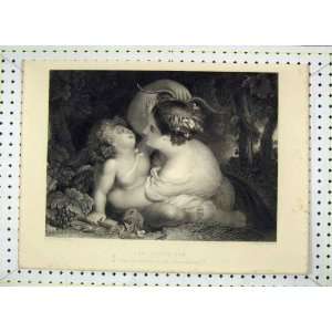   Antique Print Stolen Bow Mother Baby Lightfoot Vernon: Home & Kitchen