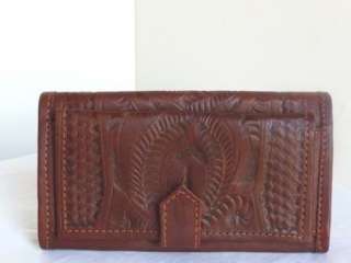 WESTERN TAN BROWN COW HAIR CROSS FLORAL TOOLED COWGIRL PURSE LEATHER 