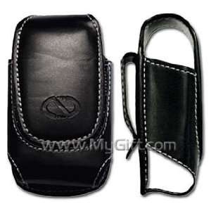   Black Pouch Leather Case with Belt Clip: Cell Phones & Accessories
