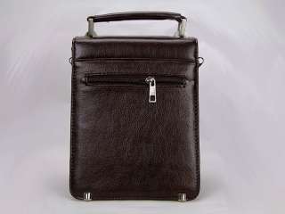 Mens boys mini small classical leather shoulder bag briefcase 