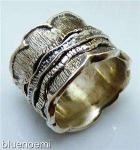   silver size 10 unisex Israeli jewelry NEW spinning rings bagues  