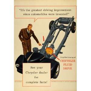  1945 Ad Chrysler Corp Automobile Parts Fluid Drive Auto Motor 