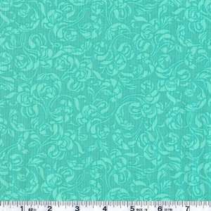  44 Wide Moda Nouveau Rose Teal Fabric By The Yard: Arts 