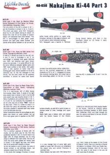 Lifelike Decals 1/48 NAKAJIMA Ki 44 SHOKI TOJO Fighter Part 3  