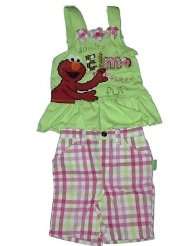 Sesame Street Elmo Sweet Fun Toddler Girls Two Piece Shorts Outfit