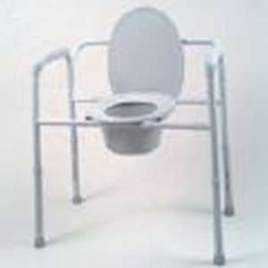  commode with fixed arms, aluminum, adj height, 1each 