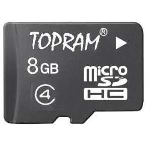  Topram 8GB Class 4 C4 MicroSDHC MicroSD Card with SD 