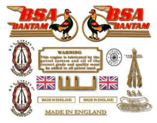 1954   63 Bantam   Decal Set   BSA Bantam  