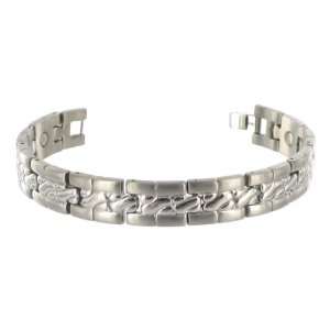   Pattern Magnetic Bracelet 8 inch Long with Fold over Clasp Jewelry