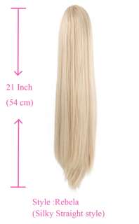 title clip in and ribbon tied ponytal hair style long soft wave short 