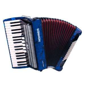  NEW HOHNER PIANO ACCORDION BRAVO III BLUE TREMOLO LMM 34 